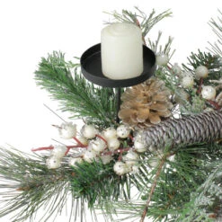 Northlight 24" Long Needle Pine And Berries Christmas Candle Holder -Chic Christmas Decoration northlight kji28176 4 42596.1664726381