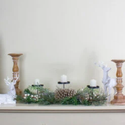 Northlight 24" Long Needle Pine And Berries Christmas Candle Holder -Chic Christmas Decoration northlight kji28176 8 21043.1664726381