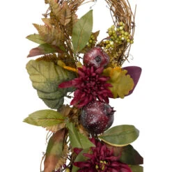 Northlight 28" Autumn Harvest Mums With Pomegranate Autumn Grapevine Teardrop Swag - Unlit -Chic Christmas Decoration northlight kji28184 1 87197.1588344276
