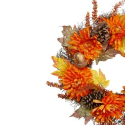 Northlight Mums And Acorns Artificial Floral Twig Wreath, 22-Inch, Unlit -Chic Christmas Decoration northlight kji28188 1updated 21193.1665610738