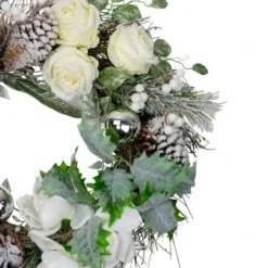 Northlight White And Silver Floral Flocked Pine Artificial Grapevine Christmas Wreath - 24-Inch, Unlit 6 Northlight White And Silver Floral Flocked Pine Artificial Grapevine Christmas Wreath - 24-Inch, Unlit -Chic Christmas Decoration northlight kji28196 1 13721.1588351399