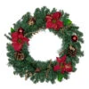 Northlight Pine, Poinsettia, Berry And Pine Cone Artificial Christmas Wreath, 24-Inch, Unlit