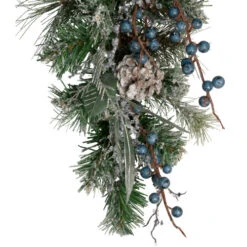Northlight 28" Mixed Pine And Blueberries Artificial Christmas Teardrop Swag - Unlit -Chic Christmas Decoration northlight kji85785 2 79943.1686403316
