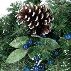 Northlight 28" Mixed Pine And Blueberries Artificial Christmas Teardrop Swag - Unlit -Chic Christmas Decoration northlight kji85785 5 60984.1686403316