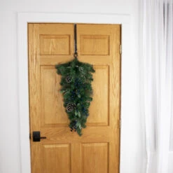 Northlight 28" Mixed Pine And Blueberries Artificial Christmas Teardrop Swag - Unlit -Chic Christmas Decoration northlight kji85785 styled 2 03723.1686403315