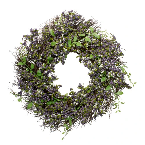 Northlight Purple Mini Berry Artificial Thanksgiving Wreath, 22-Inch Unlit 1 Northlight Purple Mini Berry Artificial Thanksgiving Wreath, 22-Inch Unlit