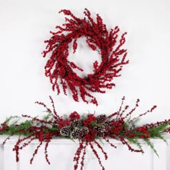 Northlight Red And Burgundy Berry Artificial Christmas Wreath, 22-Inch Unlit -Chic Christmas Decoration northlight kjit4911hd styled 06934.1681836428