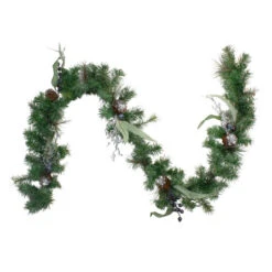 Northlight 6' X 12" Pine And Blueberries Artificial Christmas Garland - Unlit