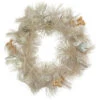 Northlight Champagne Gold Apple And Pine Needle Artificial Christmas Wreath, 24-Inch, Unlit
