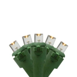 Northlight 50 Battery Operated Warm White LED Wide Angle Christmas Lights - 24.5 Ft Green Wire