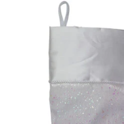 Northlight 22.25" White With Pink Iridescent Glitter Christmas Stocking With Satin Cuff -Chic Christmas Decoration northlight l27887 2 58879.1588358754