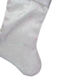 Northlight 22.25" White With Pink Iridescent Glitter Christmas Stocking With Satin Cuff -Chic Christmas Decoration northlight l27887 3 24563.1588358754