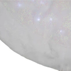 Northlight 48" LED White Iridescent Snowflake Christmas Tree Skirt With Faux Fur Trim 5 Northlight 48" LED White Iridescent Snowflake Christmas Tree Skirt With Faux Fur Trim -Chic Christmas Decoration northlight l27888 1 23590.1588369221