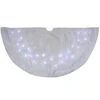 Northlight 48" LED White Iridescent Snowflake Christmas Tree Skirt With Faux Fur Trim