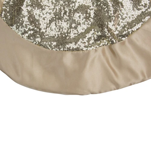 Northlight 48" Golden Sequined Scalloped Christmas Tree Skirt With Gold Sateen Trim 3 Northlight 48" Golden Sequined Scalloped Christmas Tree Skirt With Gold Sateen Trim - Image 3