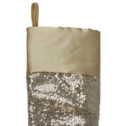 Northlight 22" Golden Metallic Sequined Christmas Stocking With Satin Cuff -Chic Christmas Decoration northlight l27891 1 25935.1665610425