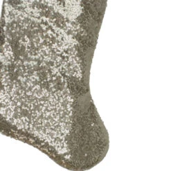 Northlight 22" Golden Metallic Sequined Christmas Stocking With Satin Cuff -Chic Christmas Decoration northlight l27891 2 41406.1665610425