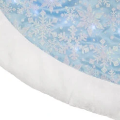 Northlight 48" LED Blue Iridescent Glittered Snowflakes Christmas Tree Skirt -Chic Christmas Decoration northlight l27894 1 69462.1588362487