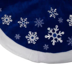 Northlight 48" Blue Velveteen Snowflake Christmas Tree Skirt With Faux Fur Trim -Chic Christmas Decoration northlight l27897 1 68835.1588357612