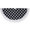 Northlight 48" Black And White Buffalo Plaid Christmas Tree Skirt With High Pile Fleece Trim