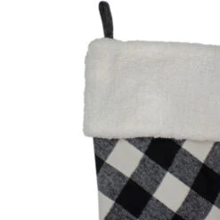 Northlight 23" Black And White Rustic Checkered Christmas Stocking -Chic Christmas Decoration northlight l27902 2 36822.1588344821