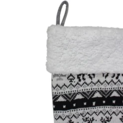 Northlight 21" Black, Gray And White Rustic Lodge Knit Christmas Stocking With High Pile Fleece Cuff -Chic Christmas Decoration northlight l27906 2 67781.1588355123