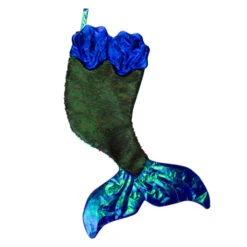 Northlight 24" Green And Black Sequined Iridescent Mermaid Christmas Stocking -Chic Christmas Decoration northlight l27910 2 03475.1665610425