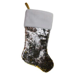 Northlight 22.75" Gold And Silver Reversible Sequined Christmas Stocking 7 Northlight 22.75" Gold And Silver Reversible Sequined Christmas Stocking -Chic Christmas Decoration northlight l27913 02 11138.1588396865