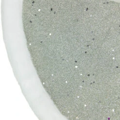 Northlight 20" Silver Glittered Mini Christmas Tree Skirt With White Fur Trim -Chic Christmas Decoration northlight l27918 04 30319.1691160923