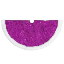 Northlight 20" Magenta Glittered Mini Christmas Tree Skirt With White Fur Trim -Chic Christmas Decoration northlight l27920 0220copy 34591.1691161229