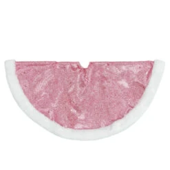 Northlight 20" Pink Glittered Mini Christmas Tree Skirt With White Fur Trim -Chic Christmas Decoration northlight l27922 0220copy 66196.1691161226