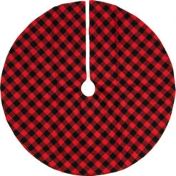 Northlight 20" Red And Black Buffalo Plaid Mini Christmas Tree Skirt