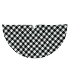 Northlight 20" White And Black Buffalo Plaid Mini Christmas Tree Skirt -Chic Christmas Decoration northlight l27924 0220copy 85066.1691161229