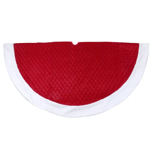 Northlight 72" Red And White Quilted Christmas Tree Skirt With Faux Fur Trim 1 Northlight 72" Red And White Quilted Christmas Tree Skirt With Faux Fur Trim