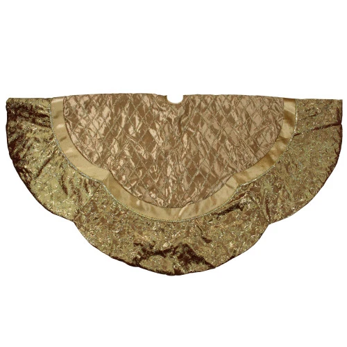 Northlight 72" Gold Quilted Christmas Tree Skirt With Iridescent Sequins 1 Northlight 72" Gold Quilted Christmas Tree Skirt With Iridescent Sequins