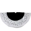 Northlight 48" Black And White Glittered Polka Dot Christmas Tree Skirt With Faux Fur Trim