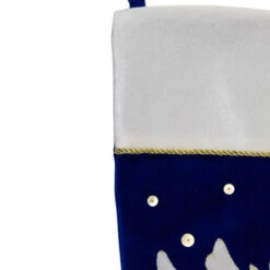 Northlight 20.5" Royal Blue And White Velvet Dove With Olive Branch Christmas Stocking -Chic Christmas Decoration northlight l35659 1 42660.1588358729