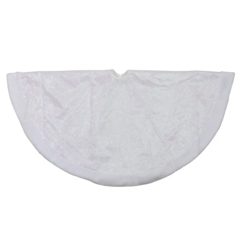 Northlight 48" White Iridescent Glitter Snowflake Christmas Tree Skirt 1 Northlight 48" White Iridescent Glitter Snowflake Christmas Tree Skirt