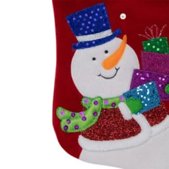 Northlight 20.5" Red And White Embroidered Snowman With Glitter Christmas Stocking -Chic Christmas Decoration northlight l85528 1 44025.1588349050