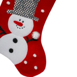 Northlight 20.5" Red And White Snowman Embroidered Christmas Stocking With Sequined Cuff -Chic Christmas Decoration northlight l85530 2 84785.1665610426