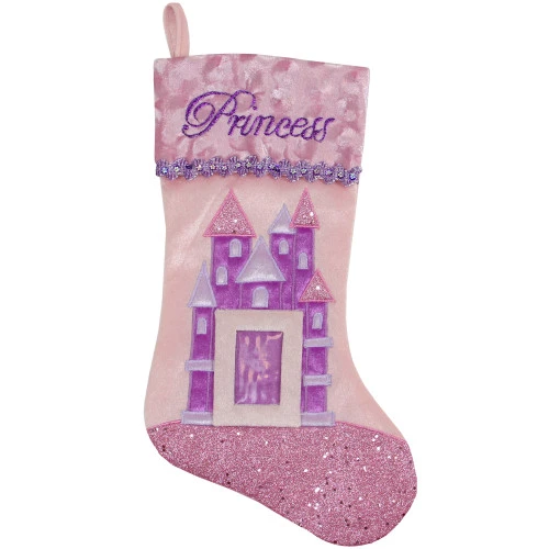 Northlight 20" Pink And Purple Glitter Princess Christmas Stocking 1 Northlight 20" Pink And Purple Glitter Princess Christmas Stocking