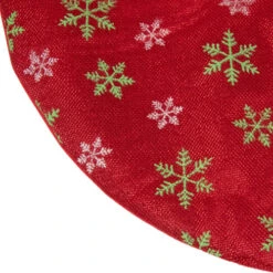Northlight 20" Metallic Red With Green And White Snowflakes Mini Christmas Tree Skirt 5 Northlight 20" Metallic Red With Green And White Snowflakes Mini Christmas Tree Skirt -Chic Christmas Decoration northlight l85594 1 94419.1588350658