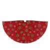 Northlight 20" Metallic Red With Green And White Snowflakes Mini Christmas Tree Skirt