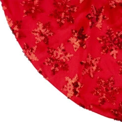 Northlight 20" Red Sequin Snowflake Pattern Mini Christmas Tree Skirt -Chic Christmas Decoration northlight l85596 2 63828.1665610742