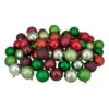 Northlight 60ct Red And Green Shatterproof 3-Finish Christmas Ball Ornaments 2.5" (60mm)