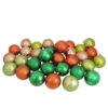 Northlight 32ct Green And Orange Shatterproof 2-Finish Christmas Ball Ornaments 3.25" (80mm)