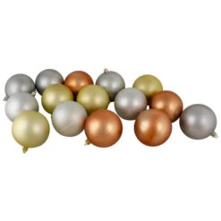 Northlight 32ct Silver, Gold And Almond Shatterproof 2-Finish Christmas Ball Ornaments 3.25" (80mm)