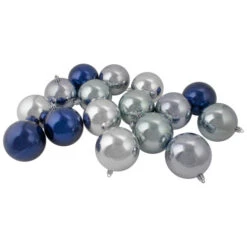 Northlight 32ct Silver And Blue Shatterproof 2-Finish Christmas Ball Ornaments 3.25" (80mm) -Chic Christmas Decoration northlight lj15380 2 05835.1633000824