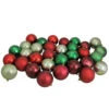 Northlight 32ct Reds And Greens Shatterproof 2-Finish Christmas Ball Ornaments 3.25" (80mm)