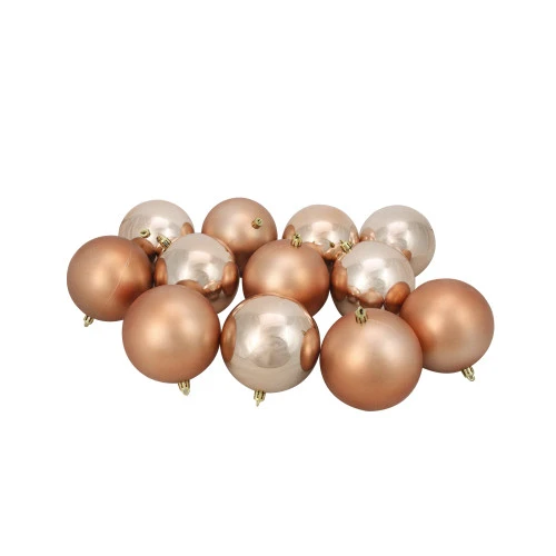 Northlight 12ct Almond Brown Shatterproof 2-Finish Christmas Ball Ornaments 4" (100mm) 2 Northlight 12ct Almond Brown Shatterproof 2-Finish Christmas Ball Ornaments 4" (100mm) - Image 2